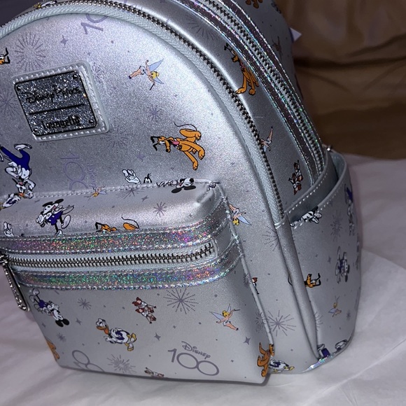 New!! Disney 100th Anniversary Platinum Mickey & Friends Mini Backpack - Picture 7 of 16